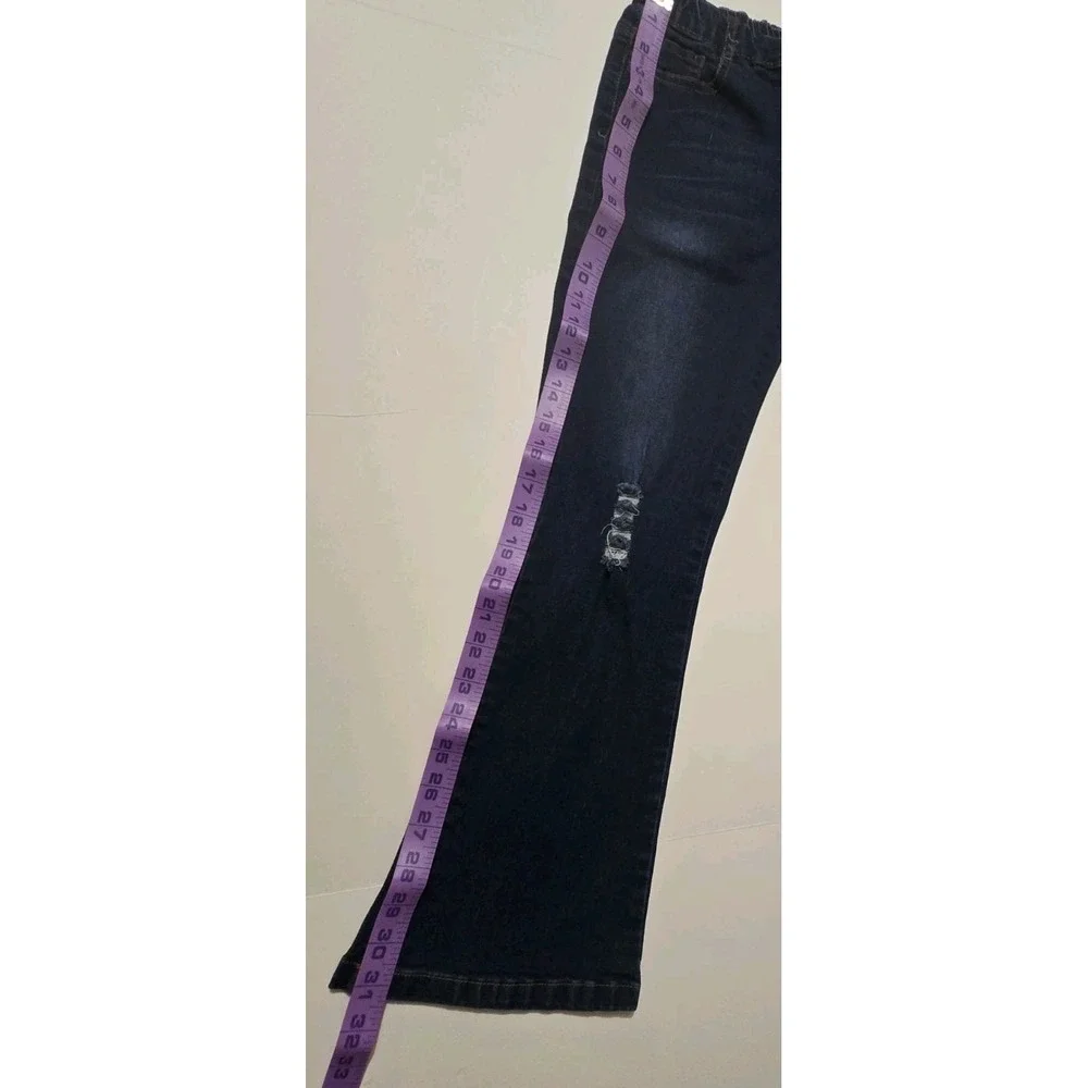 Shein Jeans Girls 10 Years Denim Flare Stretch‎ Waist Button Zip